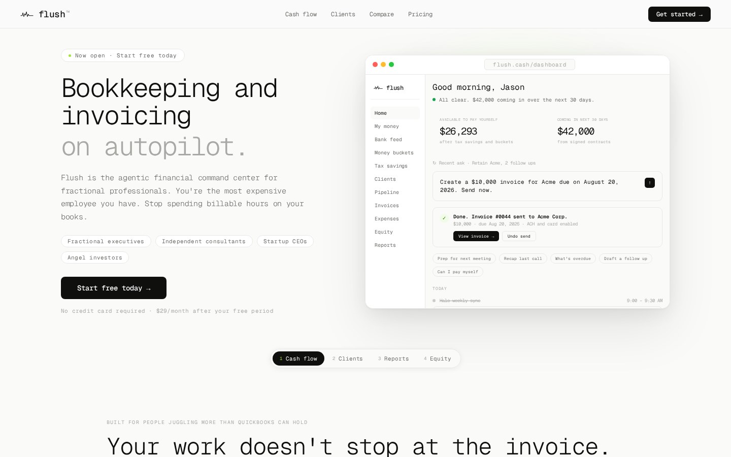 Flush website homepage