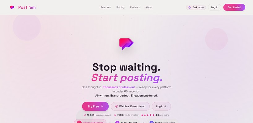 Post 'em product screenshot